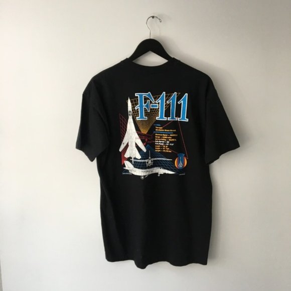 90s Vintage F-111 Graphic Single Stitch Tee Shirt - Picture 4 of 7